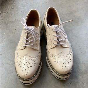 White Platform Oxford Shoes - Dadawen